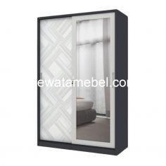 Steel Wardrobe Sliding Doors - ACTIV FORTE SL 121 B / Dark Grey - White Line 